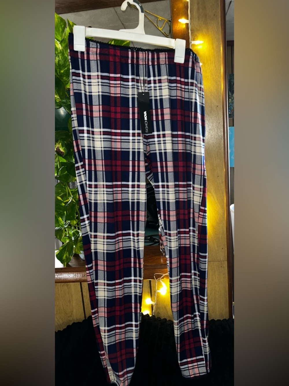 Fashion nova Red & Navy Plaid Lounge Pants 1X